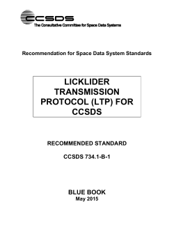 Licklider Transmission Protocol (LTP) for CCSDS