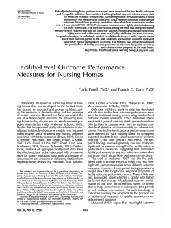 Facility-Level Outcome Performance Measures for Nursing Homes