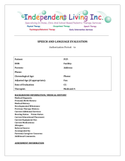 speech and language evaluation - Independent Living Inc. Pediatric