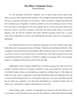 The Blue Carbuncle Essay