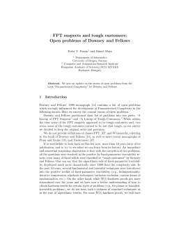 FPT suspects and tough customers: Open problems of Downey and