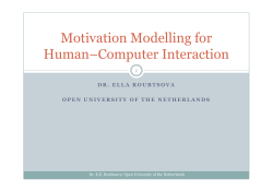 Motivation Modelling for Human&ndash;Computer Interaction