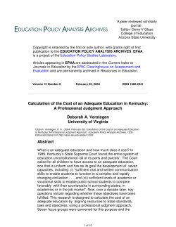 Calculation of the Cost of an A... - Education Policy Analysis Archives