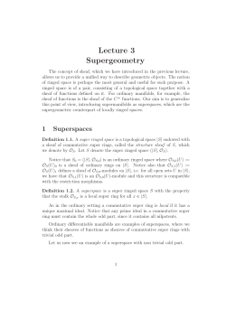 Lecture 3 Supergeometry