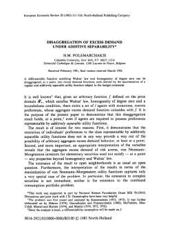 Disaggregation of excess demand under additive