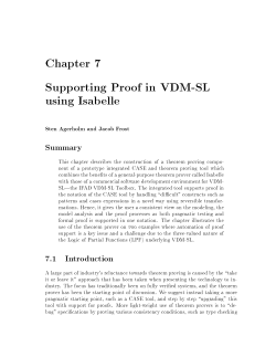 Chapter 7 Supporting Proof in VDM-SL using Isabelle