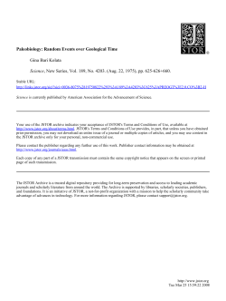 Paleobiology: Random Events over Geological Time Gina Bari