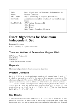 Exact Algorithms for Maximum Independent Set
