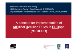 Medical Decision Rules in EURope (MEDEUR)