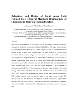 Behaviour and Design of Light gauge Cold Formed Steel