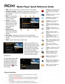 Media Player Quick Reference Guide