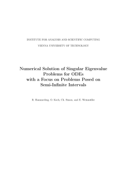 Numerical Solution of Singular Eigenvalue Problems for
