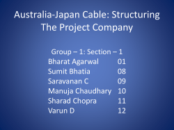 Australia-Japan Cable: Structuring The Project