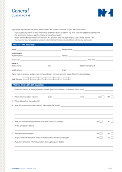 GENERAL Claim Form - Rivercity Insurance Brokers