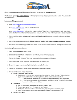 intramural participants will be required to create