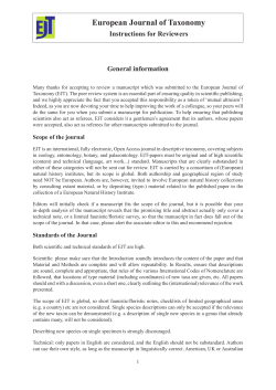 European Journal of Taxonomy