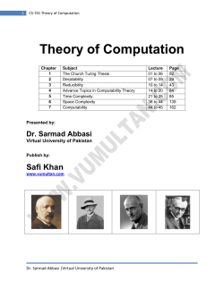 CS-701 Theory of Computation