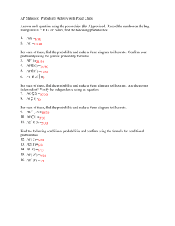 AP Statistics: Probability Activity with Poker Chips Answer each