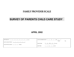 family provider scale - Fragile Families and Child Wellbeing Study