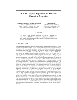 A PAC-Bayes approach to the Set Covering Machine