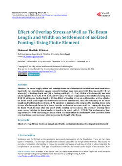 Effect of Overlap Stress as Well as Tie Beam Length and Width on