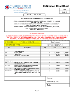 Estimated Cost Sheet