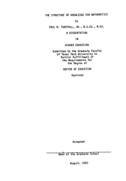 THE STRUCTURE OF KNOWLEDGE FOR MATHEMATICS by PAUL