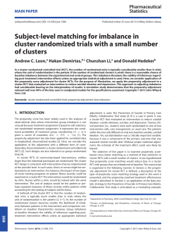 Subjectlevel matching for imbalance in cluster randomized trials with