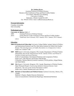(2009) `Women and the Transition from Conflict in Northern Ireland