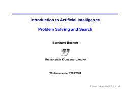 Introduction to Artificial Intelligence Problem Solving and Search