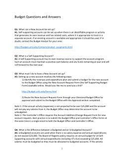 Budget Questions and Answers