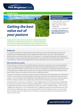Getting the best value out of your pasture