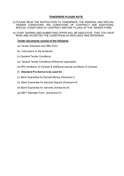 tenderers please note (i) please read the instruction to tenderers, the