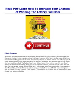 Read PDF Learn How To Increase Your Chances of