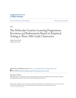 The Molecular Genetics Learning Progressions