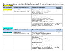 Step by step procedure for recognition of BASI qualification in the