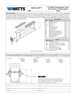 Dead Level® P - Watts Water Technologies