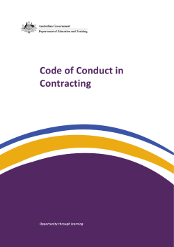 Code of Conduct in Contracting - Department of Education and