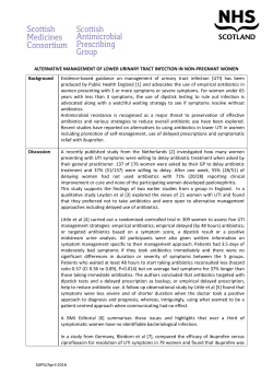 ALTERNATIVE MANAGEMENT OF LOWER URINARY TRACT