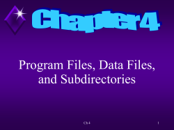 Ch 4 Program Files, Data Files, and Subdirectories