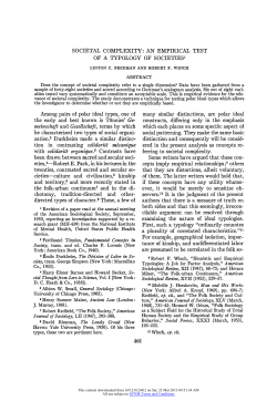 Societal Complexity: An Empirical Test of a Typology of Societies