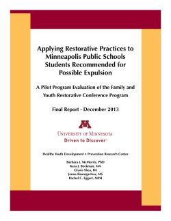 Applying Restorative Practices to Minneapolis Public Schools