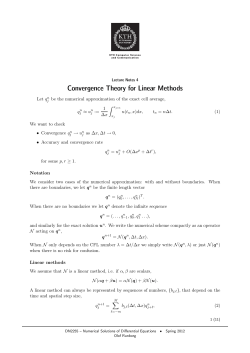 Convergence Theory for Linear Methods