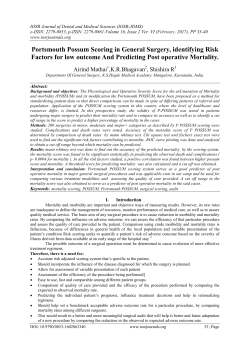 Portsmouth Possum Scoring in General Surgery