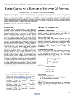 Social Capital And Economic Behavior Of Farmers