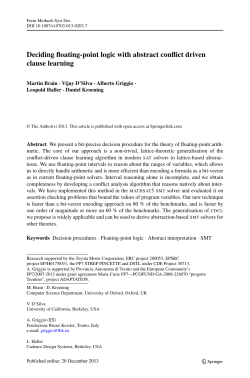 Deciding floating-point logic with abstract conflict driven clause