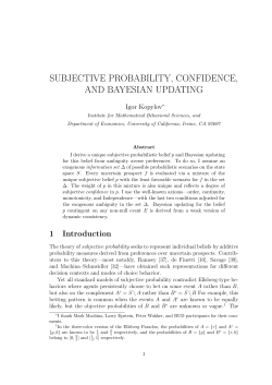 subjective probability, confidence, and bayesian updating