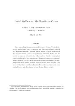 Social Welfare and the Benefits to Crime