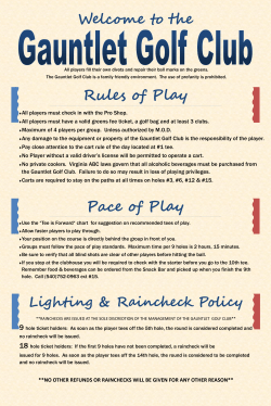 All players must check in with the Pro Shop. All players must have a