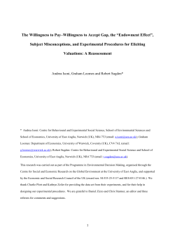 The Willingness to Pay–Willingness to Accept Gap, the “Endowment